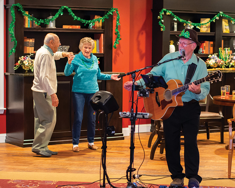 Photo of residents celebrating St. Patrick's Day