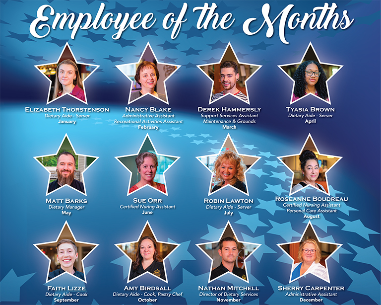 Image of all the employees of the month from 2023